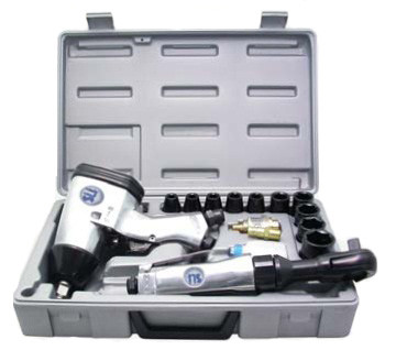 1/2" Пневмогайковерт, пневмотрещотка с набором ударных головок 17 пр. (код ST-5500)