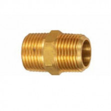 Фитинг латунный (внешняя резьба - внешняя резьба) 1/2" (m) х 3/8" (m)