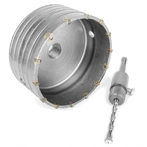 Комплект: сверло корончатое по бетону 120мм + переходник SDS-plus 100мм INTERTOOL SD-7120