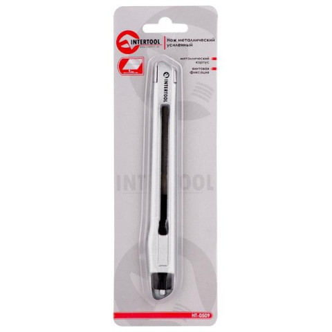 Нож металлический, усиленный 9 мм INTERTOOL HT-0509