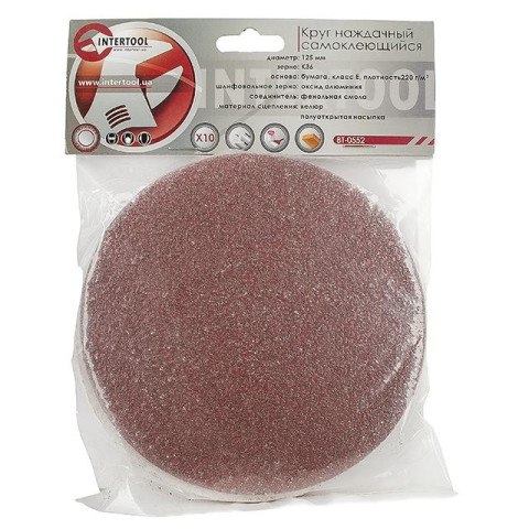 Круг наждачный самоклеющийся INTERTOOL BT-0552