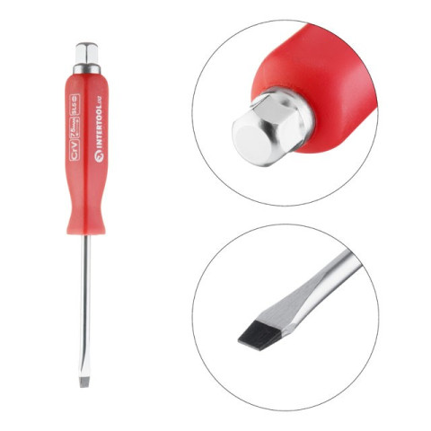 Отвертка ударная SL5x75мм INTERTOOL HT-0481