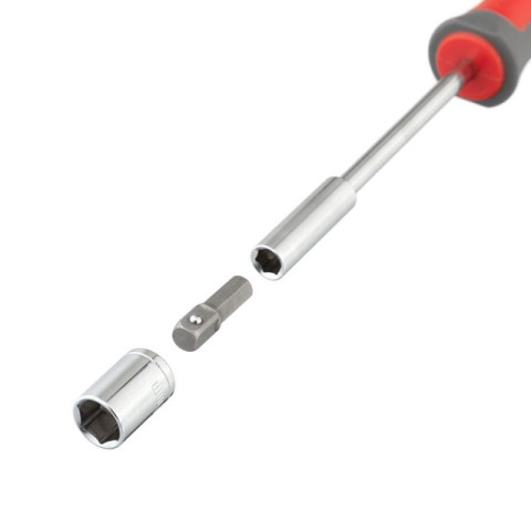 Отвертка с магнитным держателем для насадок 1/4" 100 мм, с комплектом насадок 15 ед INTERTOOL VT-3343