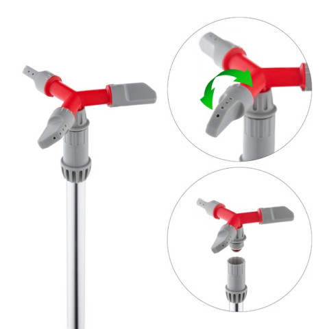 Дождеватель круговой с тремя распылителями с вращающейся головкой на штанге INTERTOOL GE-0066