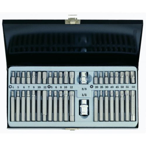 3/8 и 1/2 Набор бит 6-гр., Torx, Spline 42 пр. (металлический кейс) (FORCE 4421)