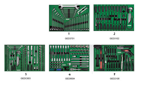 Тележка для автосервиса с инструментом TOPTUL 7 секций 282 ед. VW-Audi Group GE-28210