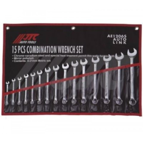 Набор ключей рожково-накидных 6-21мм 15ед