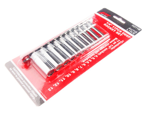 Набор головок торцевых глубоких 1/4&quot; 11ед. (планка)