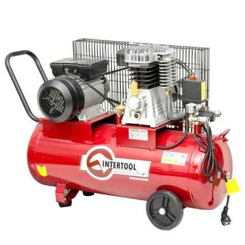 Компрессор 50 л, 1.8 кВт, 220 В, 10 атм, 250 л/мин. INTERTOOL PT-0011
