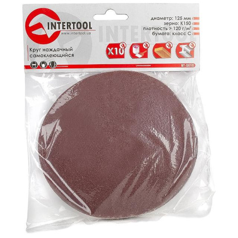 Круг наждачный самоклеющийся INTERTOOL BT-0515