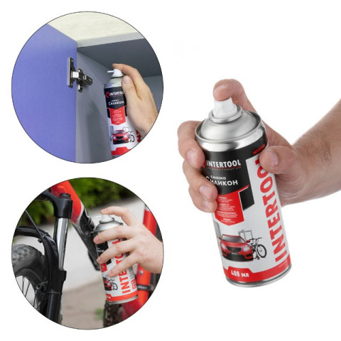 Cмазка "Силикон", аэрозоль 400 мл. INTERTOOL FS-6040