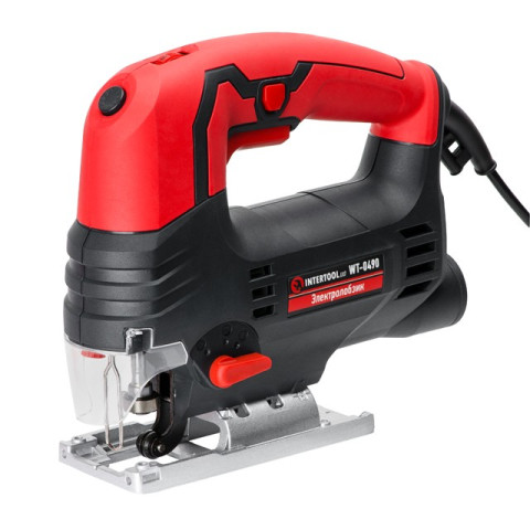 Электролобзик 810 Вт, 800-2900 ход/мин,бесключевой патрон, макс.гл.распила 80 мм, алюминиевая платформа, led-подсветка INTERTOOL WT-0490