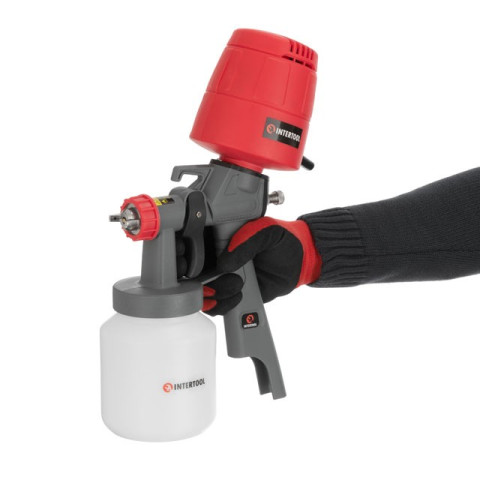 Краскопульт электрический HVLP 450 Вт., форсунка 1.5 мм, бачок 1л., 0.14-0.35 Бар, 100-200 мл/мин INTERTOOL DT-5045