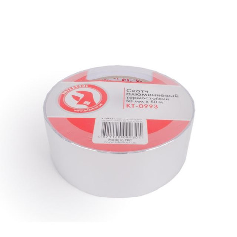 Скотч алюминиевый термостойкий 50 мм*50 м. INTERTOOL KT-0993