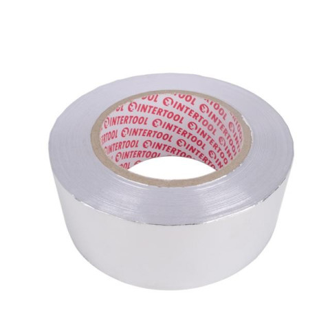 Скотч алюминиевый термостойкий 50 мм*50 м. INTERTOOL KT-0993