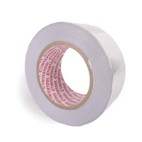 Скотч алюминиевый термостойкий 50 мм*50 м. INTERTOOL KT-0993