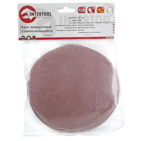 Круг наждачный самоклеющийся INTERTOOL BT-0522