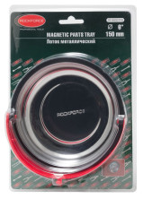 Лоток магнитный из нержавеющей стали с дополнительным передвижным бортиком (диам.150мм), в блистере ROCKFORCE RF-88001PB