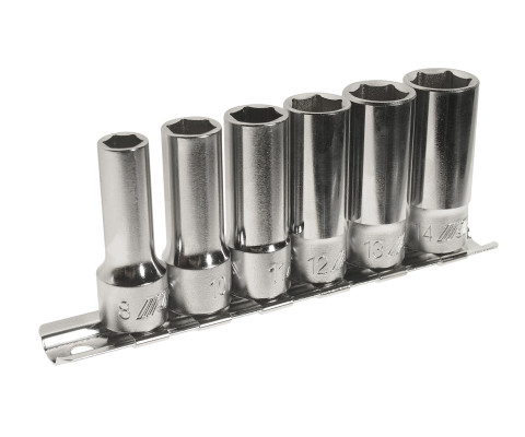 Набор головок торцевых средней глубины 3/8&quot; 6гр.8-14мм 6ед.