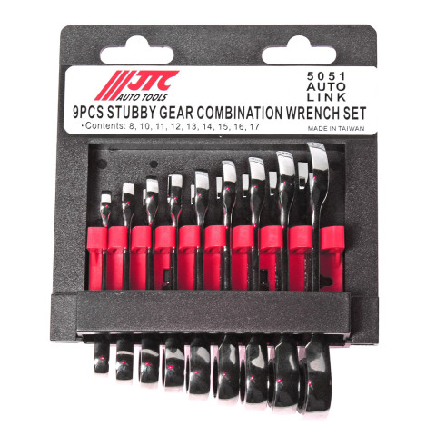 Набор ключей рожково-накидных с трещоткой 8-17мм 9ед