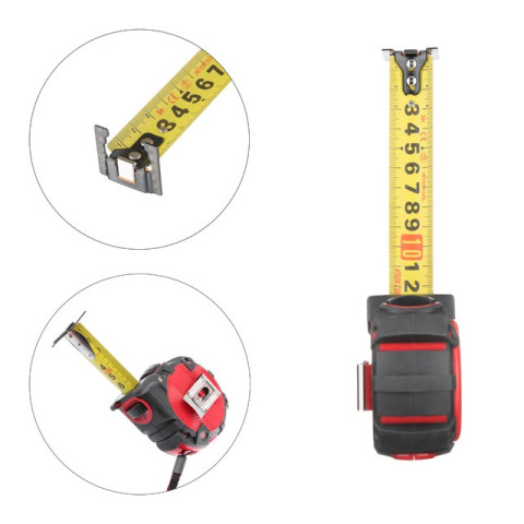 Рулетка с металлическим полотном, 5м*25мм, двухстороняя шкала, нейлоновое покрытие, двухсторонный зацеп с магнитом, автостоп полотна STORM INTERTOOL MT-0845