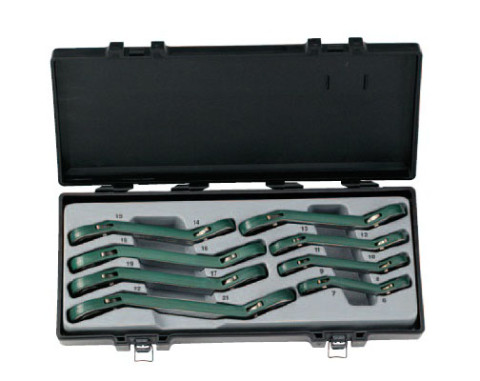 Набор ключей трещоточных накидных, отогнутых на 15° 8 пр. (6-22 мм) (код 50811)