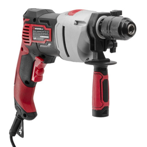Дрель ударная 900Вт, 0-2800об/мин,1.5-13мм, метал. корпус редуктора, быстрозажимной патрон INTERTOOL WT-0119