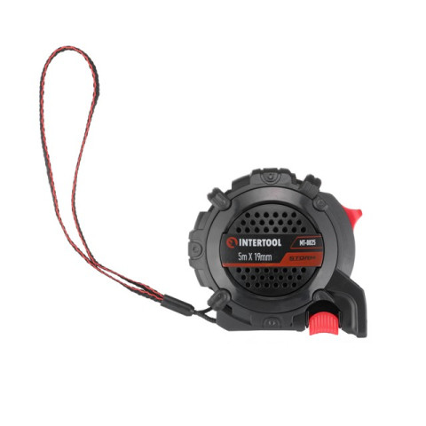 Рулетка с металлическим полотном покрытым нейлоном и магнитами на зацепе 5м*19мм STORM INTERTOOL MT-0825