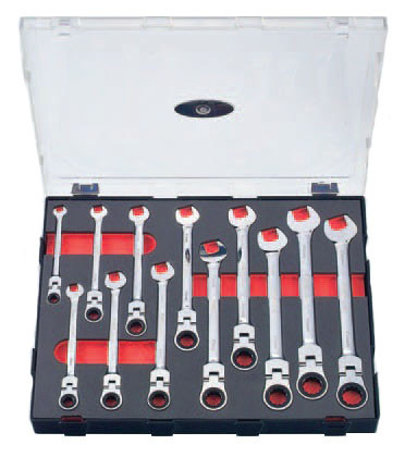 Набор ключей трещоточных шарнирных 12 пр. (код K51210F)