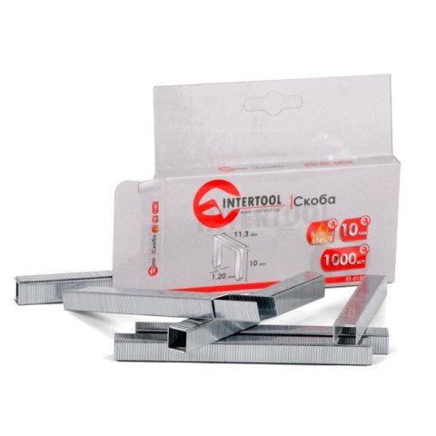 Скоба каленая 10мм под степлер INTERTOOL RT-0150