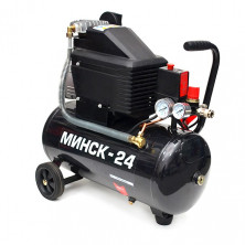 Компрессор 24 л, 1,1 кВт, 220 В, 8 атм, 190 л/мин INTERTOOL PT-0020