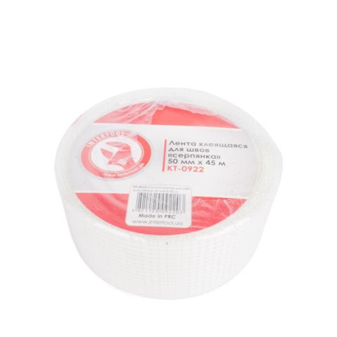 Лента клеящаяся для швов "серпянка" 50 мм*45 м INTERTOOL KT-0922