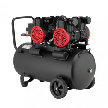 Компрессор 50 л, 2x1.1кВт, 220В, 8атм, 400 л/мин, 2800 об/мин, безмасляный, 4 цилиндра INTERTOOL PT-0030