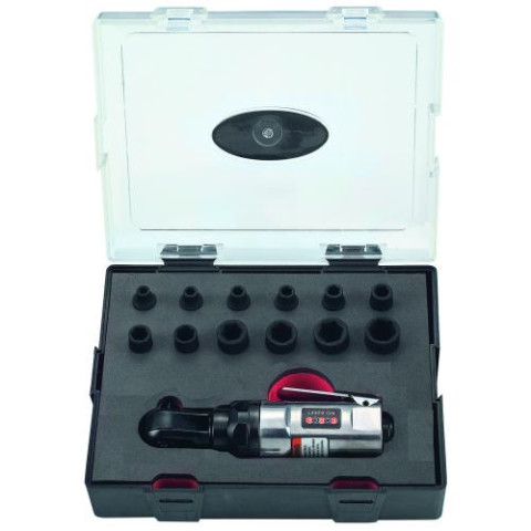 1/4" Пневмотрещотка с набором головок 6-гранных 13 пр. (код K2139)