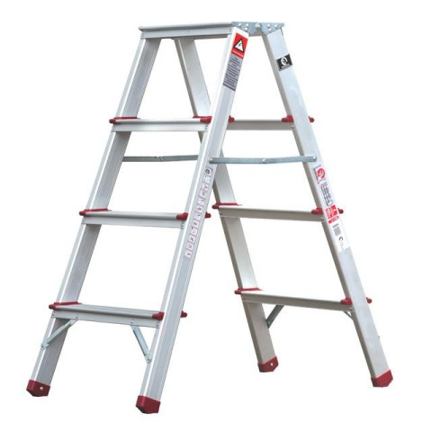 Стремянка алюминиевая двухсторонняя 4 ступени, высота 880мм INTERTOOL LT-1104