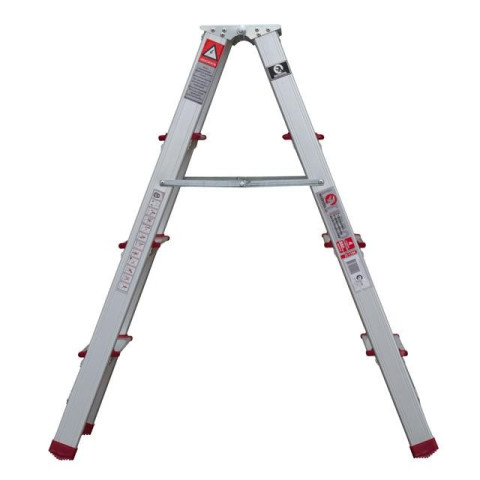 Стремянка алюминиевая двухсторонняя 4 ступени, высота 880мм INTERTOOL LT-1104