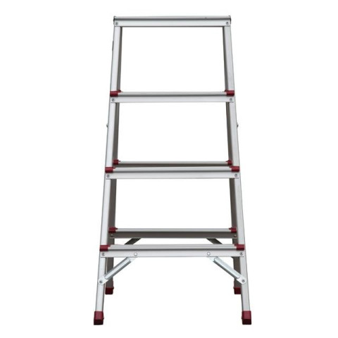 Стремянка алюминиевая двухсторонняя 4 ступени, высота 880мм INTERTOOL LT-1104