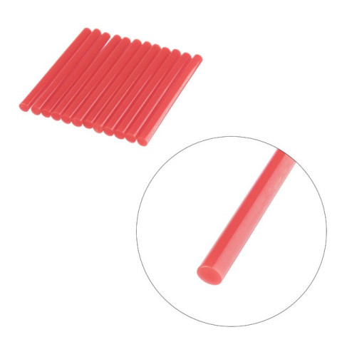 Комплект красных клеевых стержней 7.4мм*100мм, 12шт. INTERTOOL RT-1043