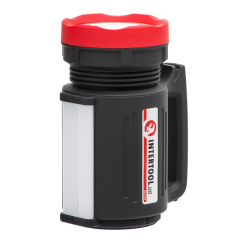 Фонарь аккумуляторный 1LED 5W+22 SMD, выносная солнечная панель, выносные 2 led лампы, кабель для зарядки телефона-планшета INTERTOOL LB-0105