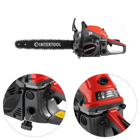 Бензопила (мотопила) цепная 2.2 кВт., 52 см3, шина 45 см., 3200 об/мин INTERTOOL DT-2209