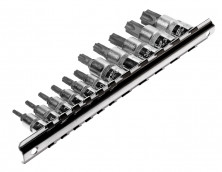 Набор головок с насадкой TORX Т10-Т60 с отвестием 1/4" и 3/8" 11ед.
