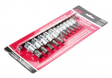 Набор головок с насадкой TORX Т10-Т60 с отвестием 1/4" и 3/8" 11ед.