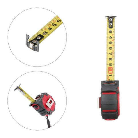 Рулетка с металлическим полотном, 3м*16мм, двухстороняя шкала, нейлоновое покрытие, двухсторонный зацеп с магнитом, автостоп полотна STORM INTERTOOL MT-0843