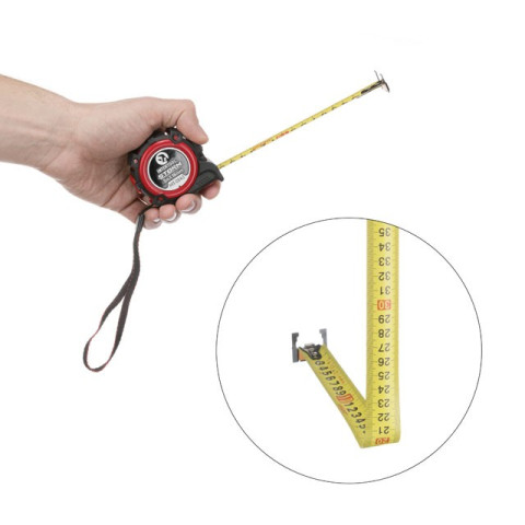 Рулетка с металлическим полотном, 3м*16мм, двухстороняя шкала, нейлоновое покрытие, двухсторонный зацеп с магнитом, автостоп полотна STORM INTERTOOL MT-0843