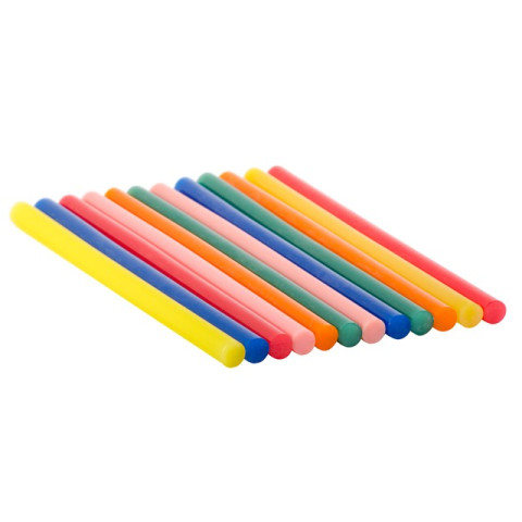 Комплект цветных клеевых стержней 11.2мм*200мм, 12шт INTERTOOL RT-1028