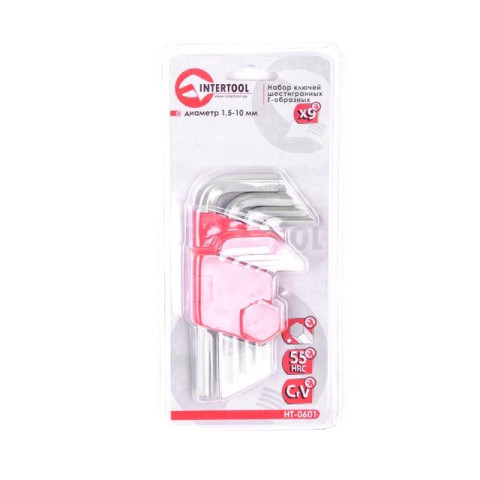 Набор Г-образных шестигранных ключей Cr-V INTERTOOL HT-0601