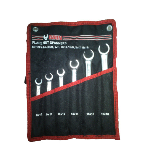 Набор ключей разрезных на полотне 6 пр. (8-18 мм) (код 60-6MR)