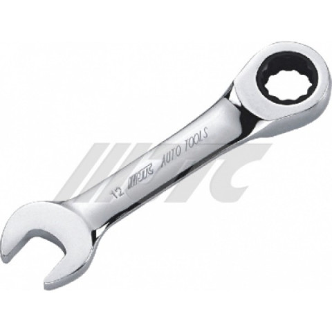 Ключ рожково-накидной с трещоткой короткий 10мм