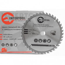 Диск пильный по дереву с твердосплавными напайками INTERTOOL CT-3051