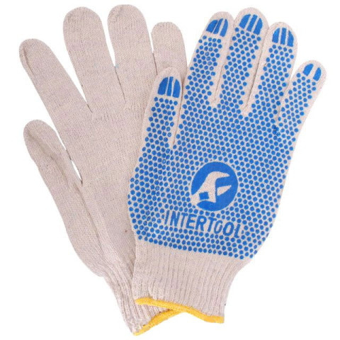 Перчатка хлопчатобумажная трикотажная INTERTOOL SP-0134